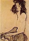 Girl in Black by Egon Schiele